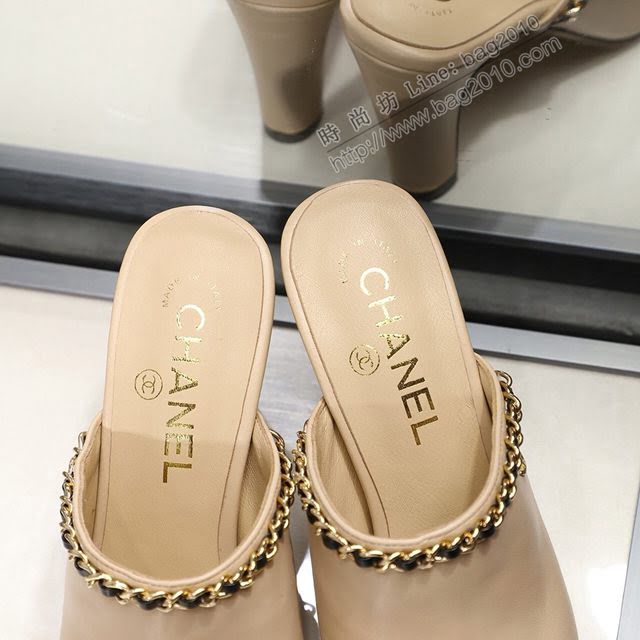 Chanel女鞋 香奈兒2020新款高跟涼鞋 潮女必備涼拖鞋  naq1144